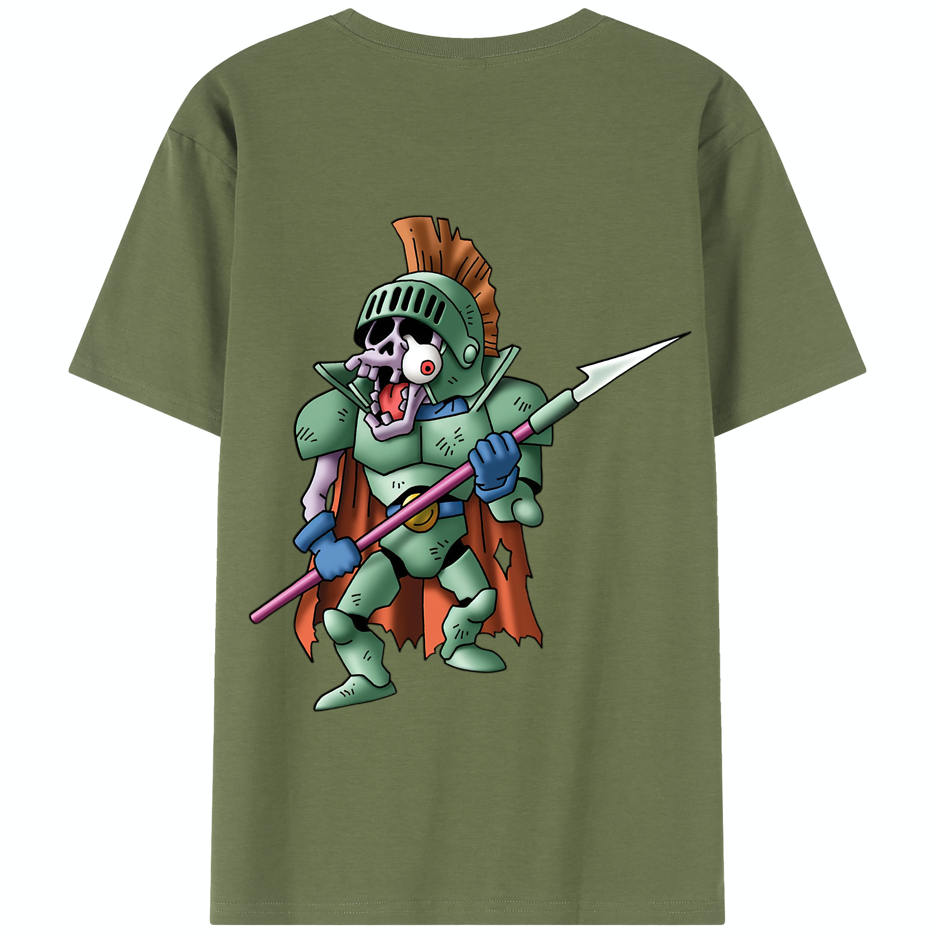 （画像用） ドラゴンクエスト Doragon Kuesuto Dragon Quest 綿100％半袖Tシャツ（背面プリント）